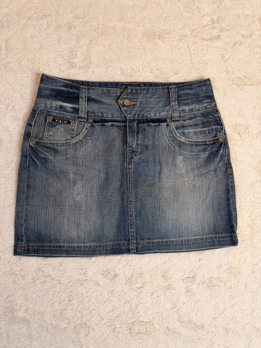 NWT Yield Underground Trust Denim Mini Skirt | Y2K Low Rise 25